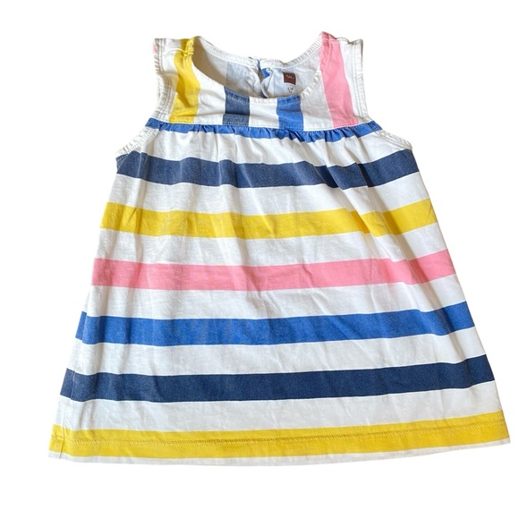 Tea Collection Sleeveless‎ Striped Tunic Size 4/5 100% Cotton Preppy Play - Picture 1 of 10